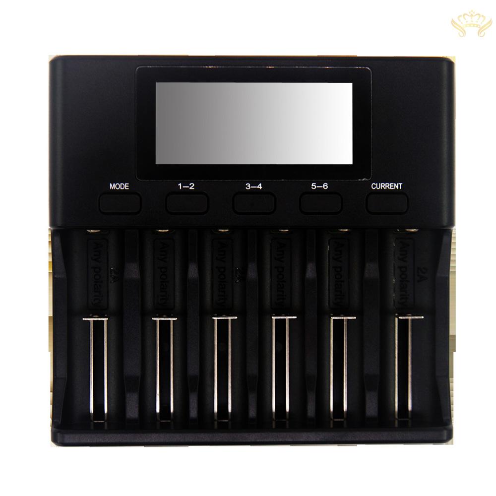 New  LiitoKala Lii-S6 Battery Charger 6 Slots 4 Currents Auto-Polarity Detect for 18650 26650 21700 32650 AA AAA Batteries