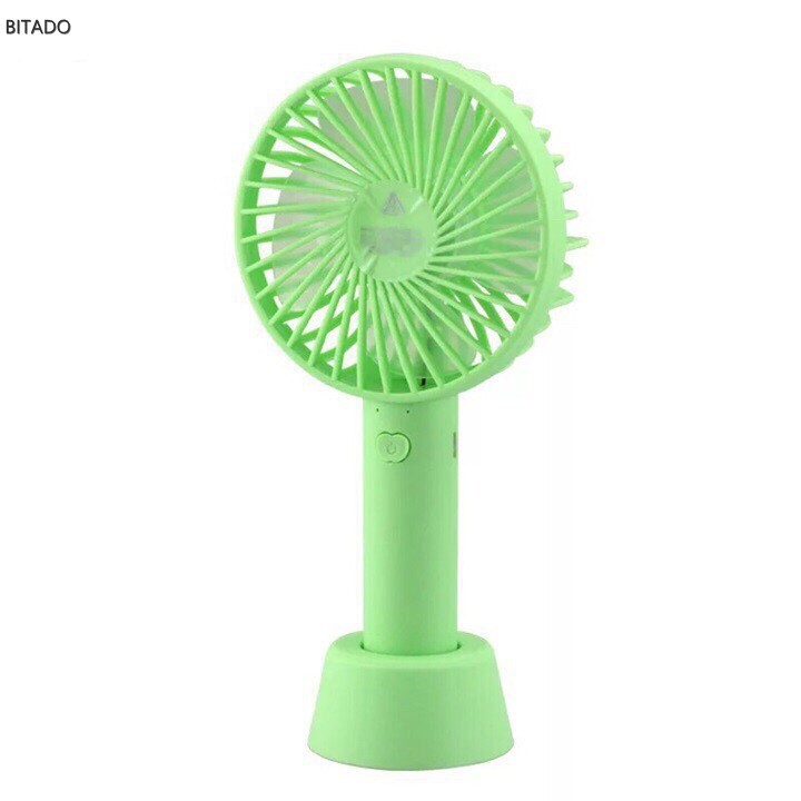 Quạt mini tích điện cầm tay có đế 3 tốc độ tặng kèm 1 quạt nhựa dodungchobegiasi