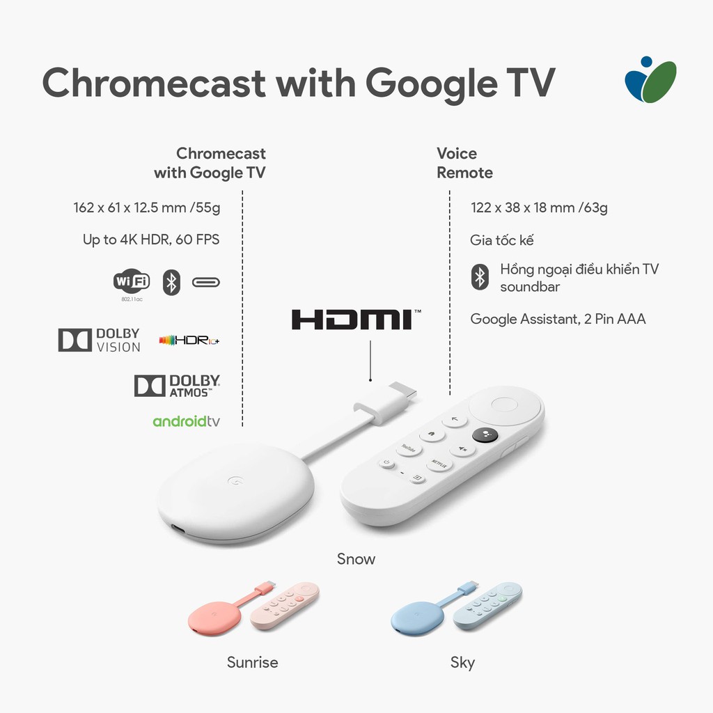 Thiết Bị Stream Google Chromecast with Google TV - Chính Hãng