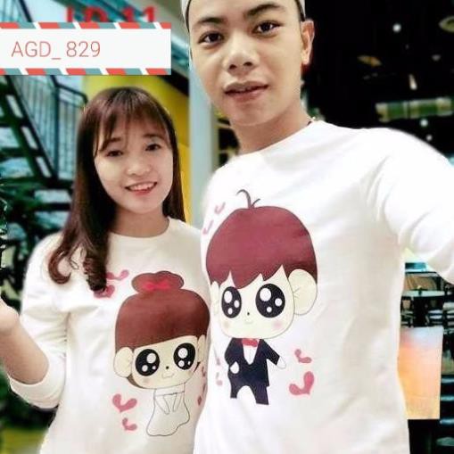Áo nỉ họa tiết hoạt hình mẫu chipi đủ size 7kg đến 95kg - MÃ AGD829