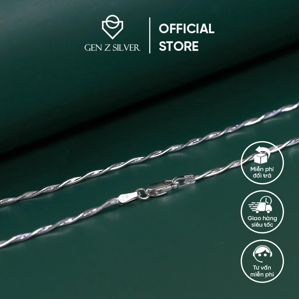 Dây chuyền bạc 925 xi bạch kim Gen Z Silver dây xoắn đôi unisex - sợi máy chắc bền DCZ15520001