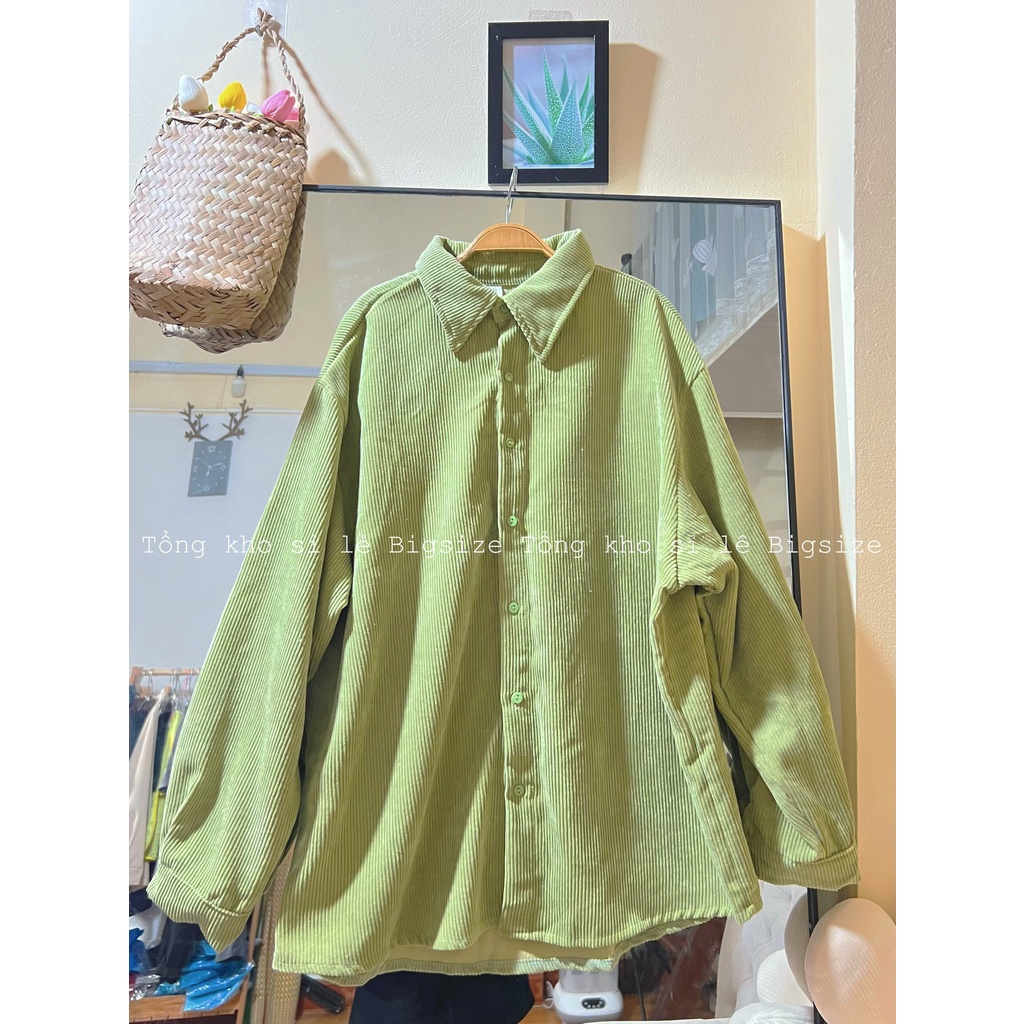 Áo sơ mi nhung 01 nữ bigsize ⚡ FREESIZE V1 125cm ⚡chất nhung tăm mềm mại