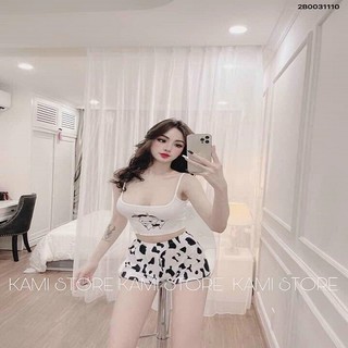 Set bò sữa hai dây croptop