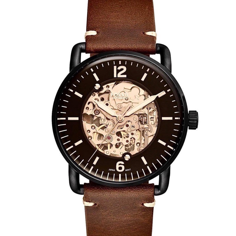 (Auth) ĐỒNG HỒ NAM FOSSIL AUTOMATIC BROWN LEATHER