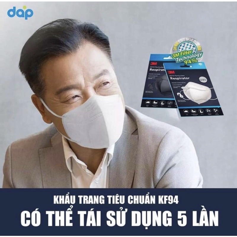 Công ty] Khẩu trang 3M 9013 KHÔNG VAN LỌC chuẩn KF94 Ngăn bụi mịn chống dịch - Khẩu trang y tế N95