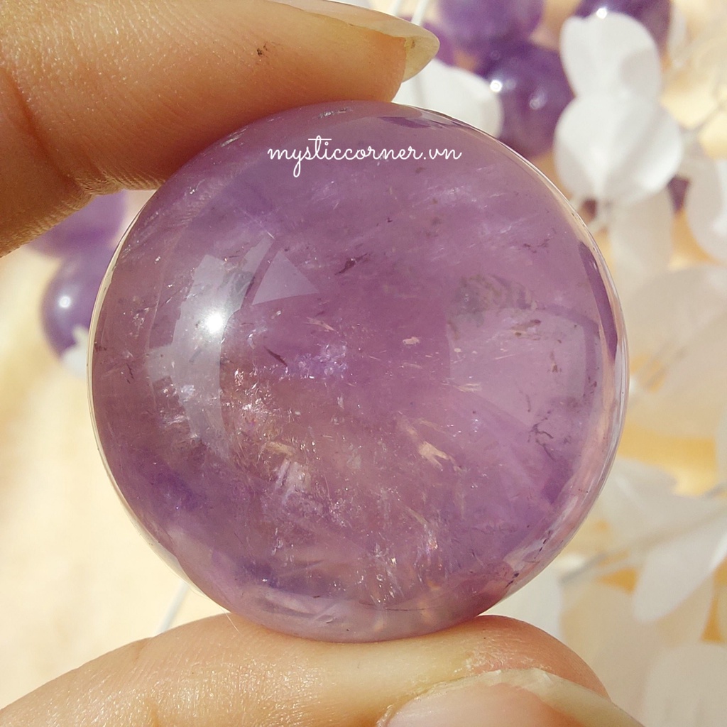 Cầu đá thạch anh Tím mini (Amethyst) làm Grid, thanh tẩy Tarot, Reiki, thiền định, phong thủy