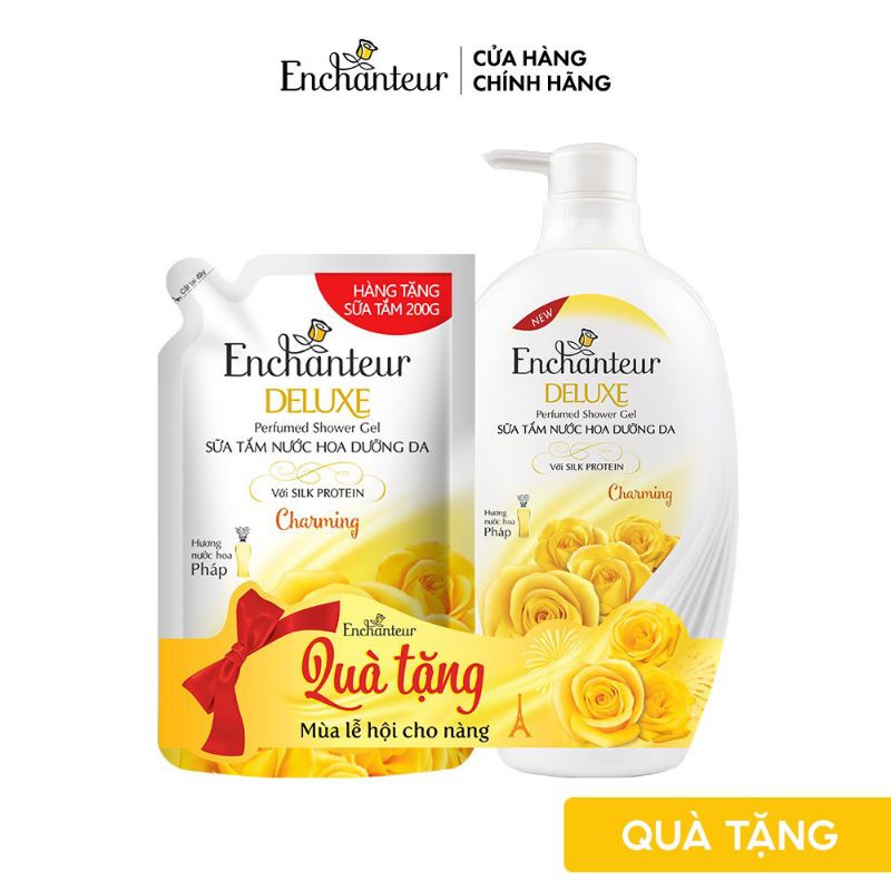 Sữa tắm Enchanter hương nước hoa 650g tặng túi sữa tắm 200g