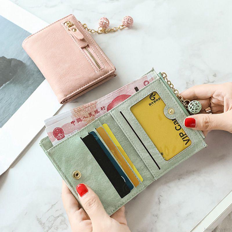 Ví ngắn kiểu nhám đựng tiền/thẻ đa năng phong cách retro dành cho nữ | BigBuy360 - bigbuy360.vn