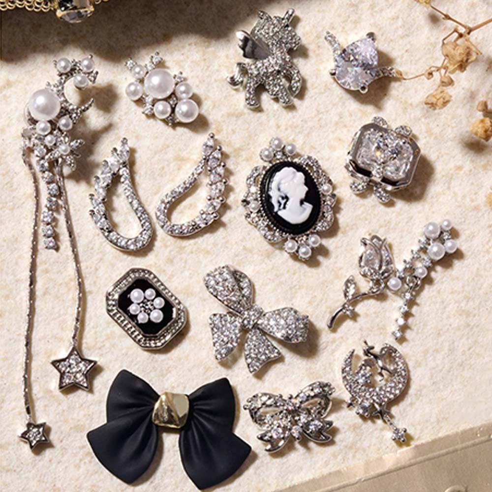 Phụ kiện 3D đính zircon sáng bóng trang trí móng tay nghệ thuật DIY