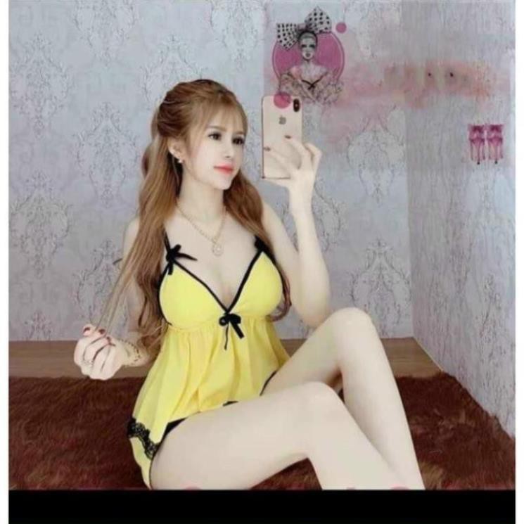 Set bộ ngủ phi lụa sexy quần đùi