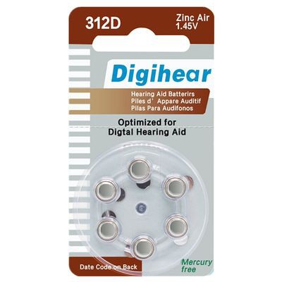 Pin trợ thính 312D A312 1.45V nút trợ thính Pin Digihear điện tử PR41