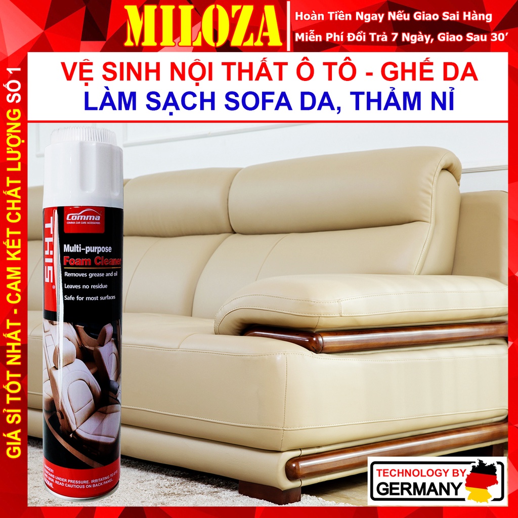 [SẠCH ĐẸP] Vệ Sinh Sofa Da - Làm Sạch Nội Thất Ô tô, Nhựa Nhám, Ghế Nỉ, Taplo Xe Hơi - Foam Cleaner - THIS - MILOZA