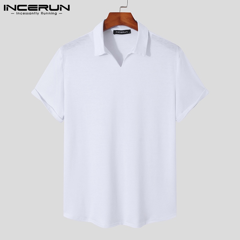 Áo Thun INCERUN Polo Tay Ngắn Có 5 Màu Thời Trang Cho Nam