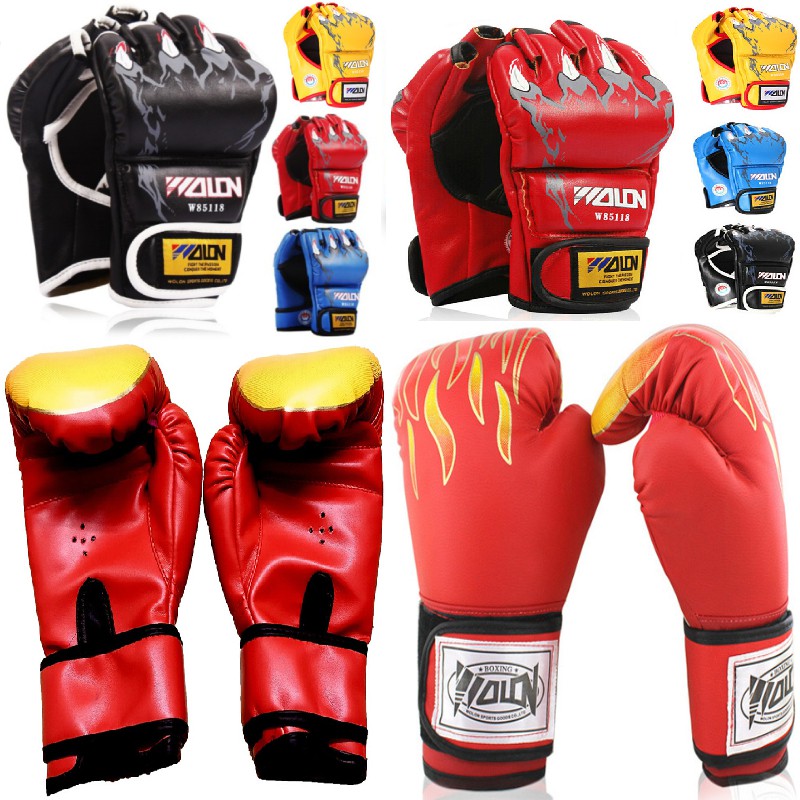 Găng tay đấm bốc mma UFC walon fighter hở ngón chuẩn thi đấu hàng chính hãng dùng cho boxing mma muaythái bảo hành 1 năm