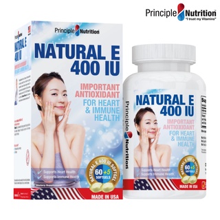 Viên bổ sung Vitamin E 400IU PRINCIPLE NUTRITION USA giảm lão hoá da ngăn ngừa nếp nhăn duy trì vẻ đẹp tươi sáng làn da