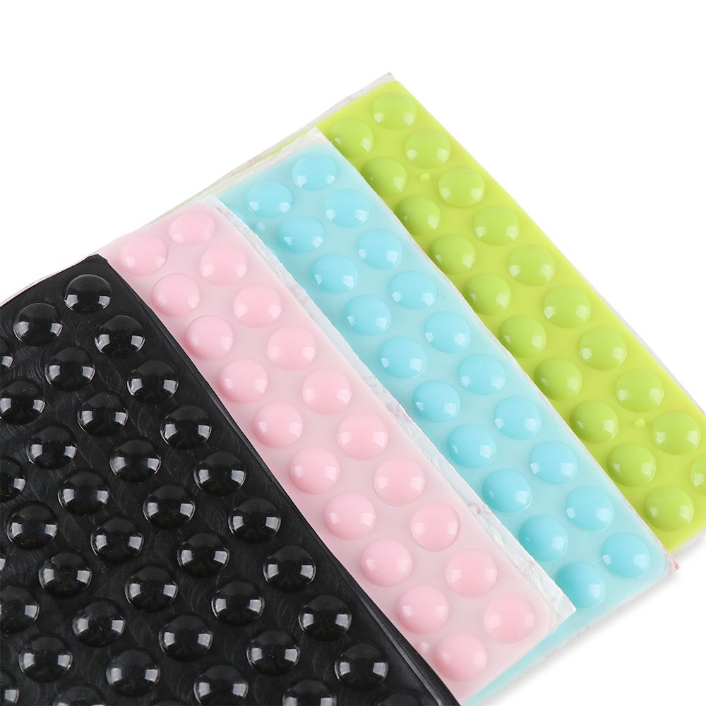 Bộ 100 cái nhãn dán cao su silicone đệm chống trượt chặn cửa hút sốc nhiều màu cho tủ đồ/cửa nhà