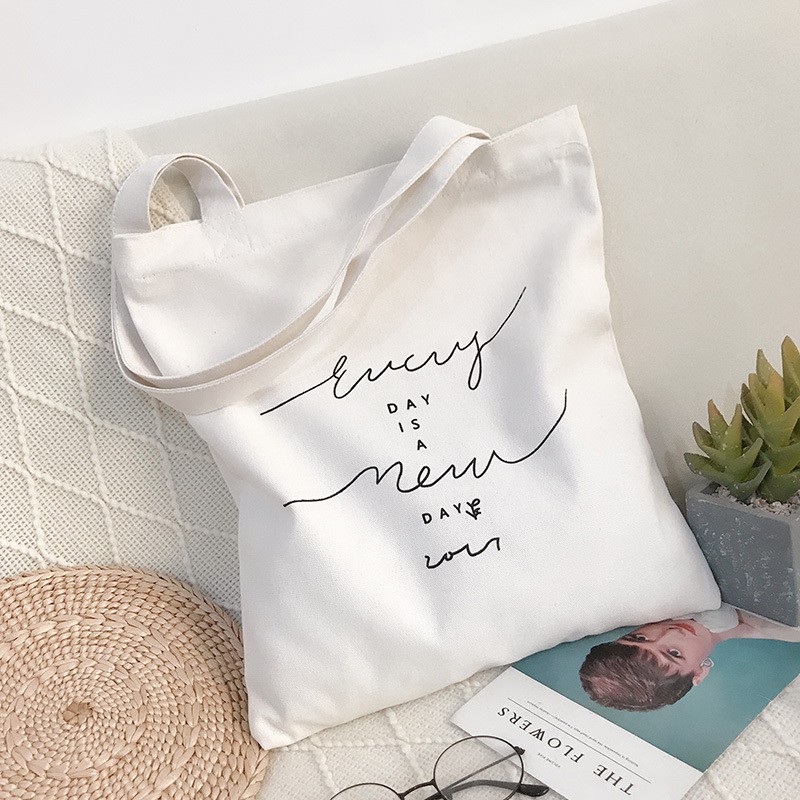 [Mã FASHIONT4WA2 giảm 10K đơn 50K] TÚI TOTE VẢI CANVAS KHÓA KÉO SIÊU HOT day is