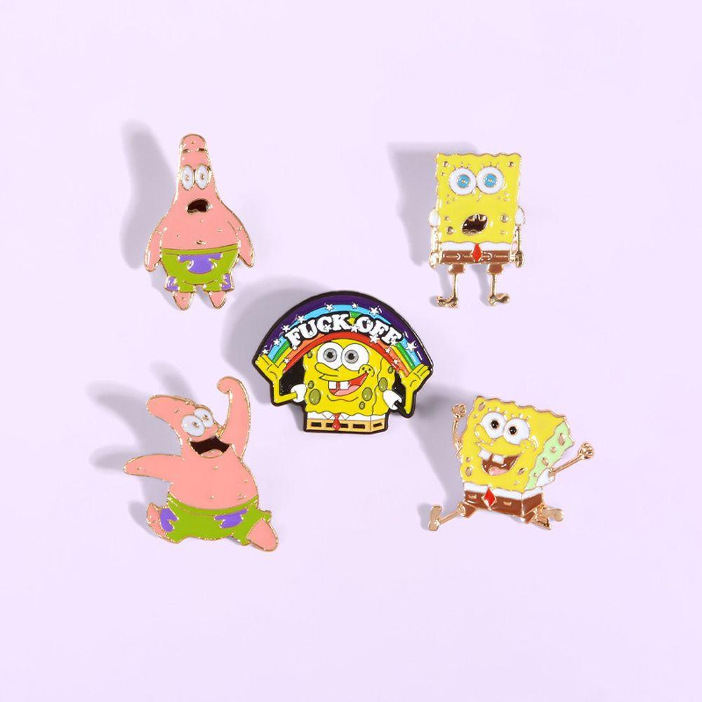 Huy Hiệu Cài Áo Hình Nhân Vật Hoạt Hình Patrick Star Bằng Hợp Kim Phong Cách Hàn Quốc