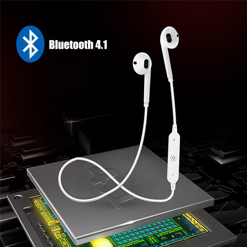 Tai nghe không dây in-ear S6 thể thao Tai nghe Bluetooth V4.1 với micrô stereo Tai nghe nhét tai Điện thoại thông minh phổ thông