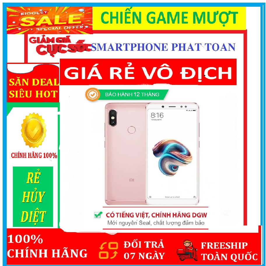 [RẺ VÔ ĐỊCH] điện thoại Xiaomi Redmi Note 5 Pro 2sim ram 4G/64G mới Fullbox, chơi Game mượt