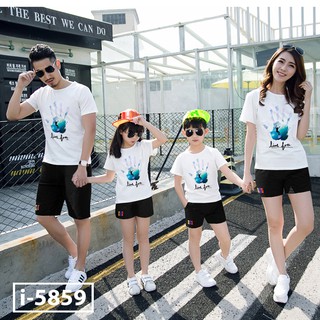 Áo Thun Gia Đình Màu Trắng Hình Bàn Tay line free DLX