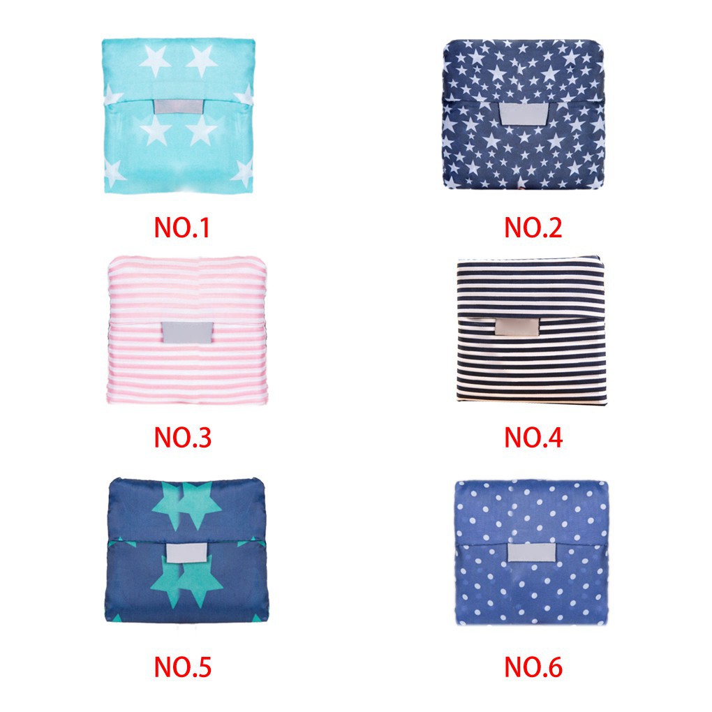 Túi đựng đồ lớn, tái sử dụng thân thiện môi trường, gấp được, họa tiết sao và sọc