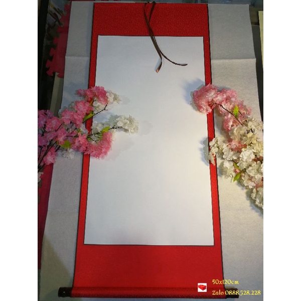 Biểu giấy lụa viết thư pháp cỡ lớn 50x120cm