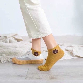 set 10 đôi vớ gấu nhiều màu cổ ngắn cho nữ Hàn Quốc