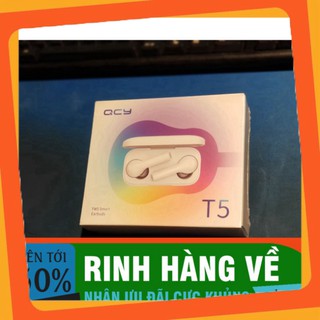 GIÁ TỐT NHẤT Tai nghe Bluetooth QCY T5 trắng + Túi đựng tai nghe QCY ..