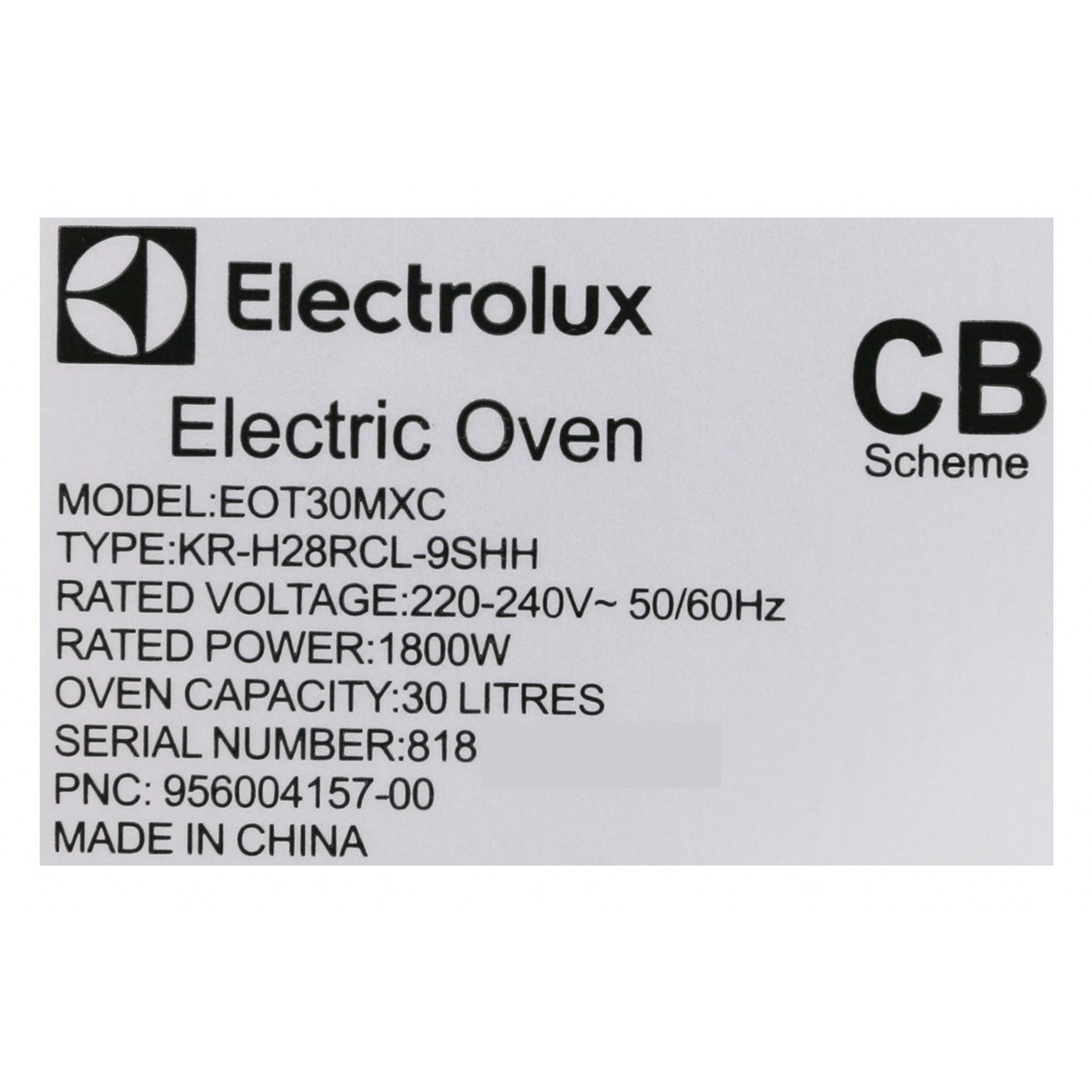 Lò nướng Electrolux EOT30MXC 30 lít