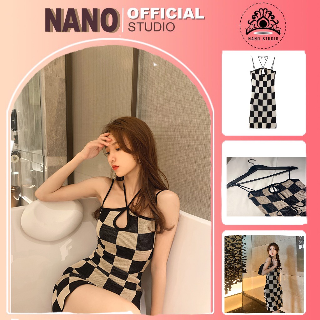 Đầm caro 🌼 FREESHIP 🌼 Váy ôm gợi cảm họa tiết sang chảnh hàng quảng châu loại 1 Tôn Dáng Dễ Mang