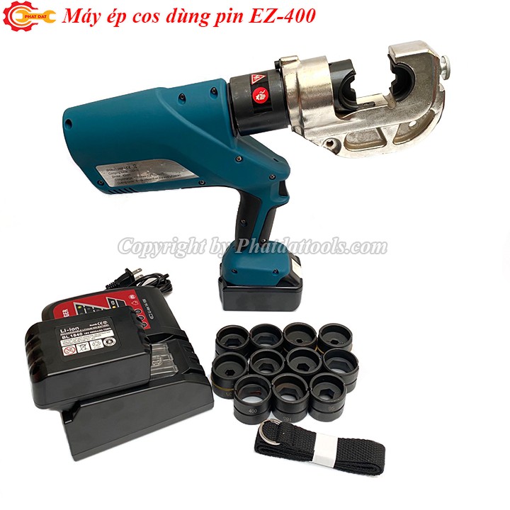 Máy ép cos thủy lực chạy pin EZ400-Hàm ép lớn từ 16-400mm2-Bảo hành 6 tháng