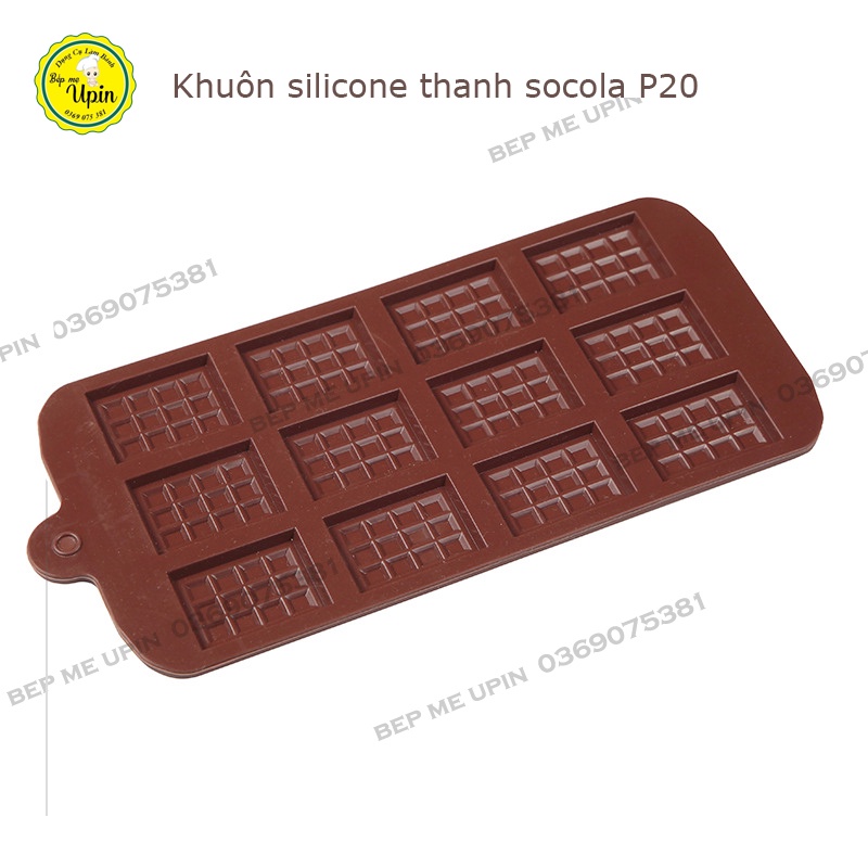 Khuôn silicone vỉ 12  thanh socola