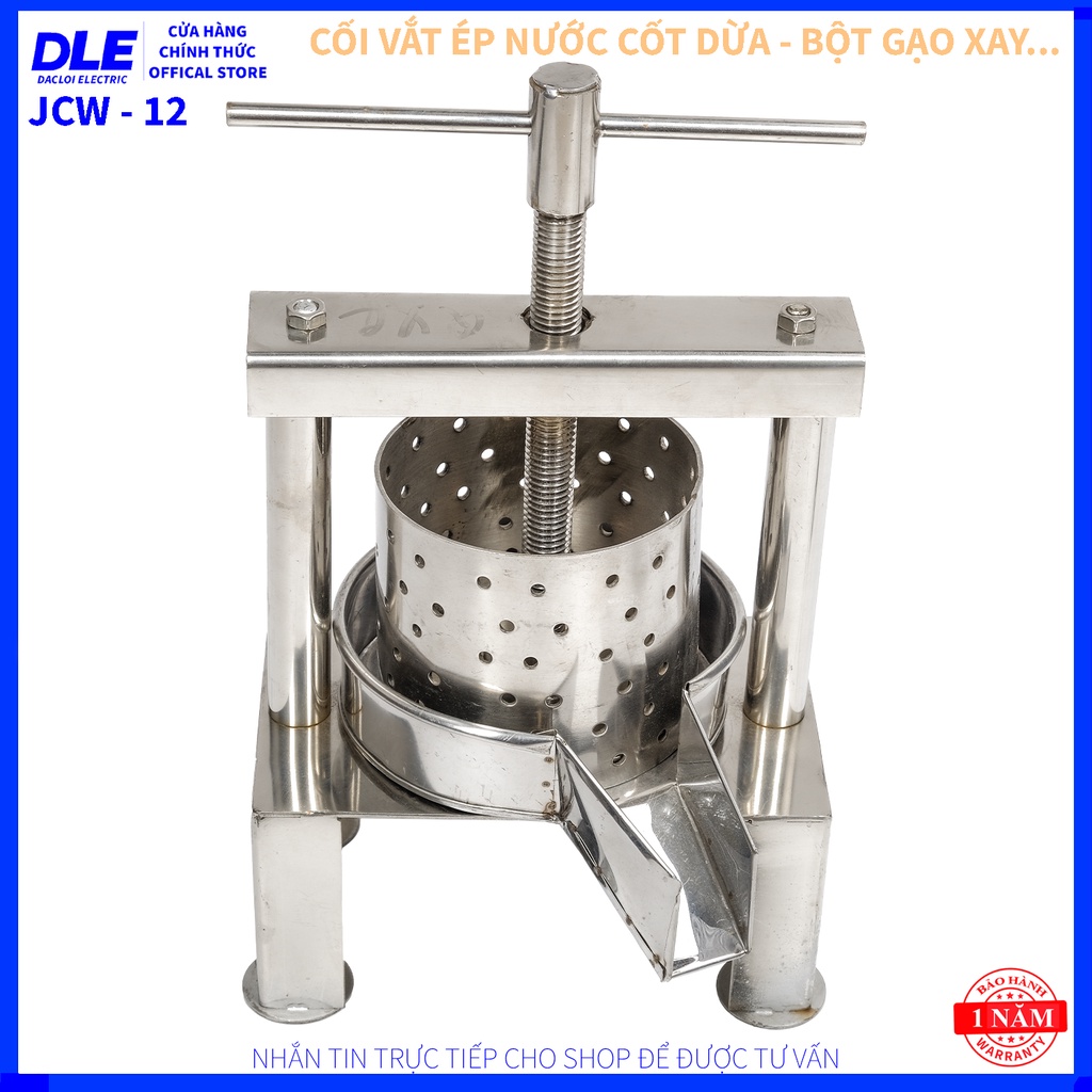 CỐI VẮT ÉP NƯỚC CỐT DỪA - ÉP  - JCW 12 INOX 304 - BỘT GẠO XAY - BỘT BÁNH TẰM - BỘT LÀM BÚN - TRÁI CÂY