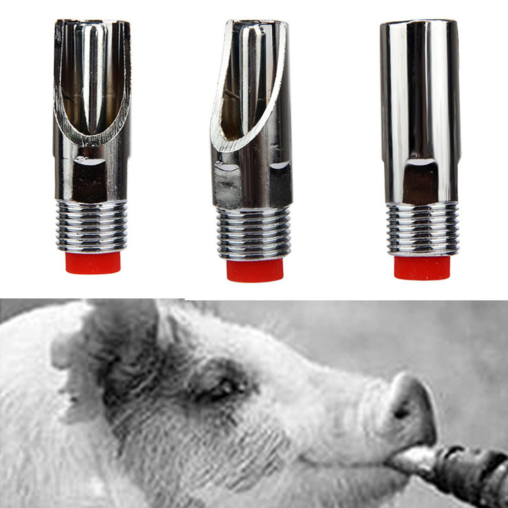 MXMIO 1Pcs Portable Pig Nipple Automatic Waterer Useful Animal Water Feeder Supply Sheep Drinker Stainless Steel Practice Farm Equipment Brand New Farm Garden Thickening Drinking Instrument/Multicolor