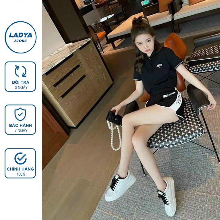 Quần short nữ Ladya chanel 2 bên hông vải đũi cao cấp thời trang M55