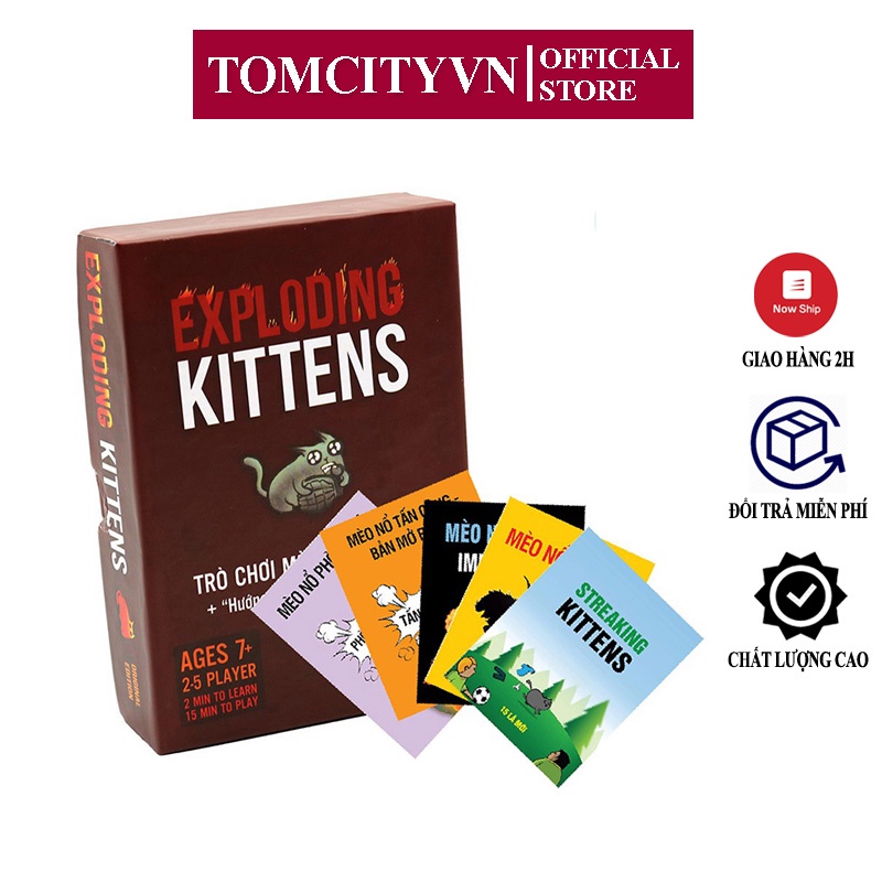 Mèo nổ và 6 bản mèo nổ mở rộng TomcityVN bài exploding kittens cho nhóm lên tới 10 người chơi