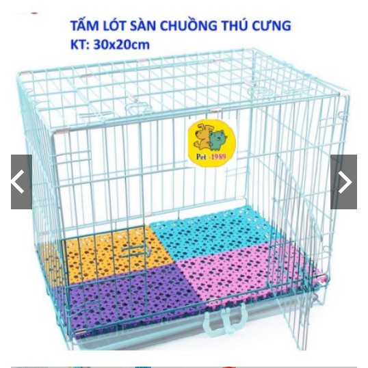 Tấm lót sàn chuồng mèo, chuồng chó bằng nhựa nhiều màu bằng nhựa PVC 20x30cm