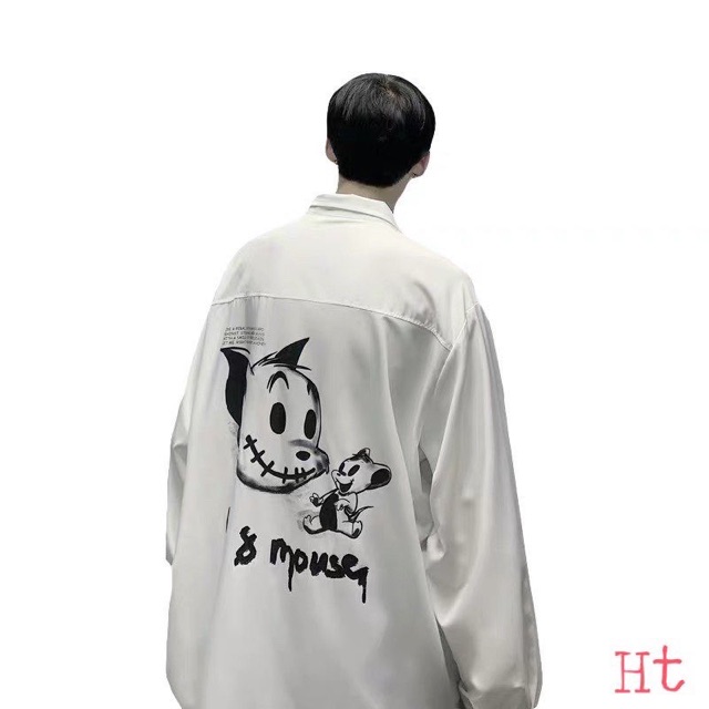 Áo Sơ mi Mèo và chuột in lưng H2B787