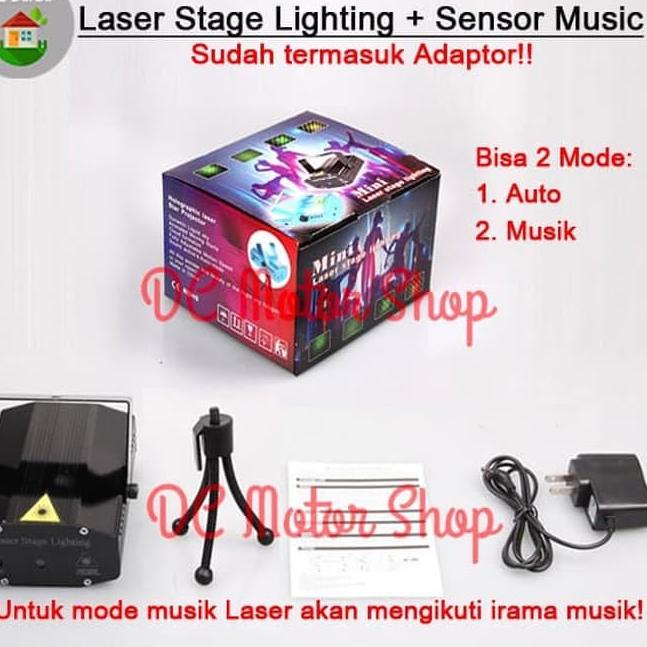 Đèn Laser chiếu sáng sân khấu Mini cảm biến chuyển động