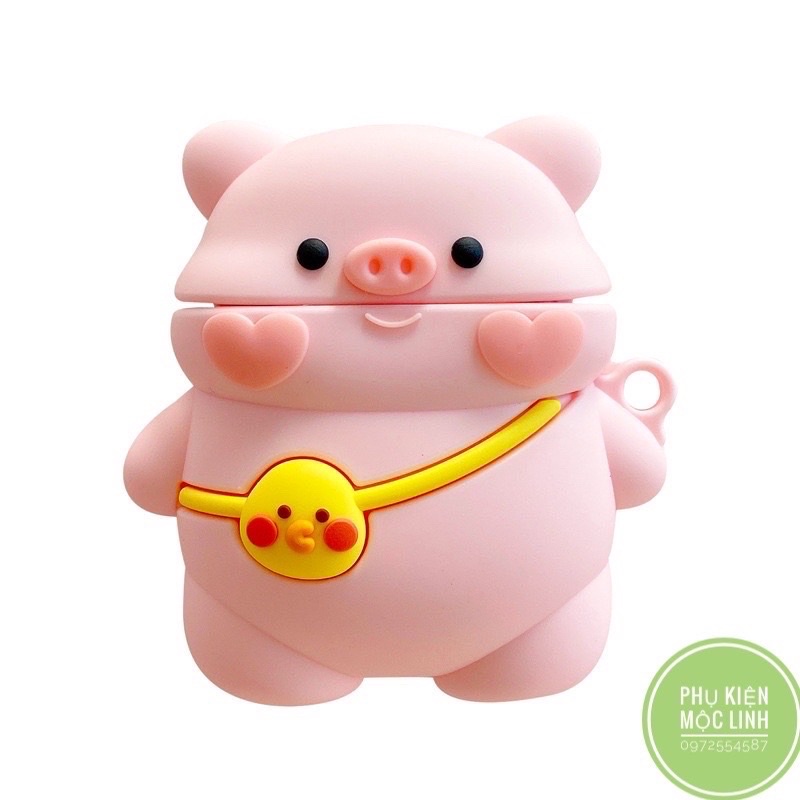 ☘️Tặng kèm dây đeo☘️Case Airpod 1 2 Pro .Vỏ bao bọc Pink Pig Cover đựng tai nghe không dây airpods Heo Fitting