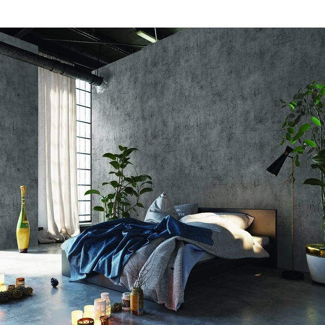 Giấy dán tường hàn quốc giả Xi Măng Bê Tông 3D dán phòng ngủ phòng khách shop thời trang studio đẹp giá rẻ