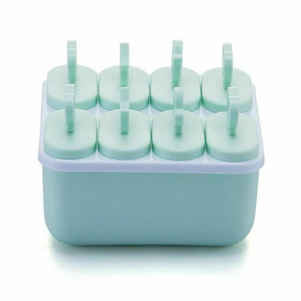Khuôn làm kem mini 8 ngăn có nắp đậy siêu dễ thương