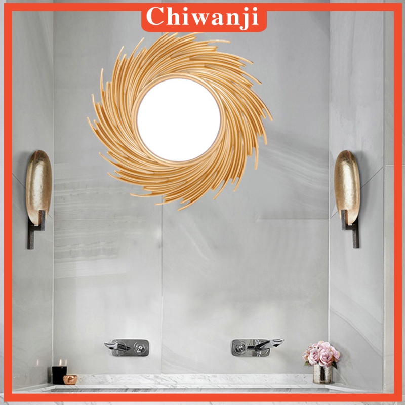 [CHIWANJI]Wall Hanging Sun Shaped Mirror Bathroom Princess Decorative Makeup Mirror