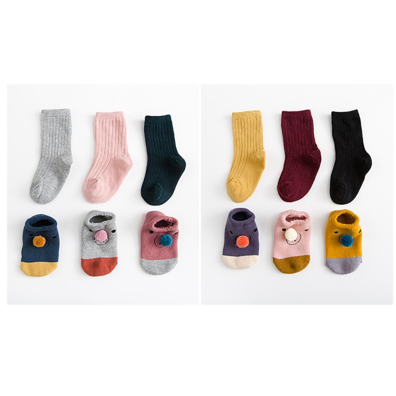 Set 2 đôi vớ cotton mẫu mã xinh xắn cho bé yêu