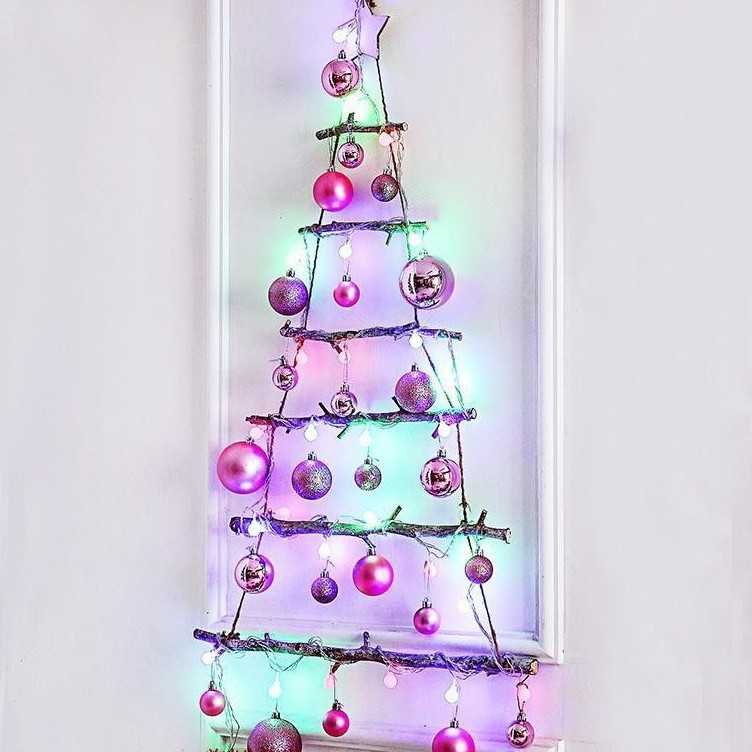 Cây Thông gỗ Noel treo tường cao 1m trang trí Giáng Sinh