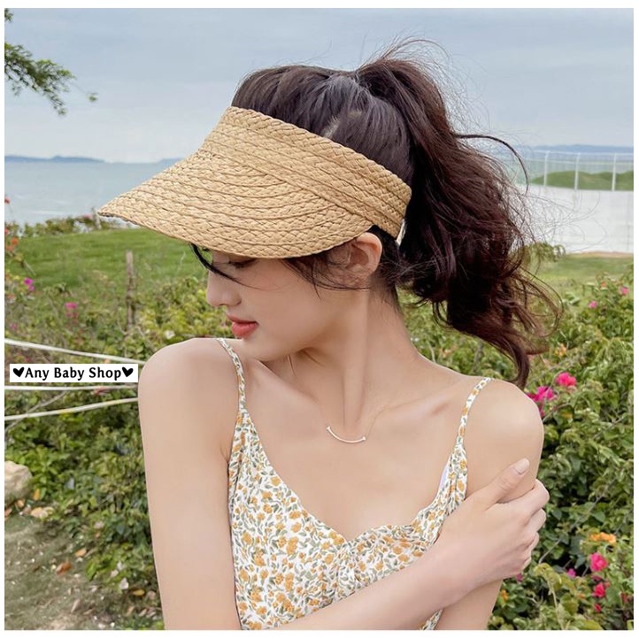 Mũ cói lục bình đi biển nửa đầu cho mẹ và bé 2 màu cực xinh(hàng có sẵn) ❣❣