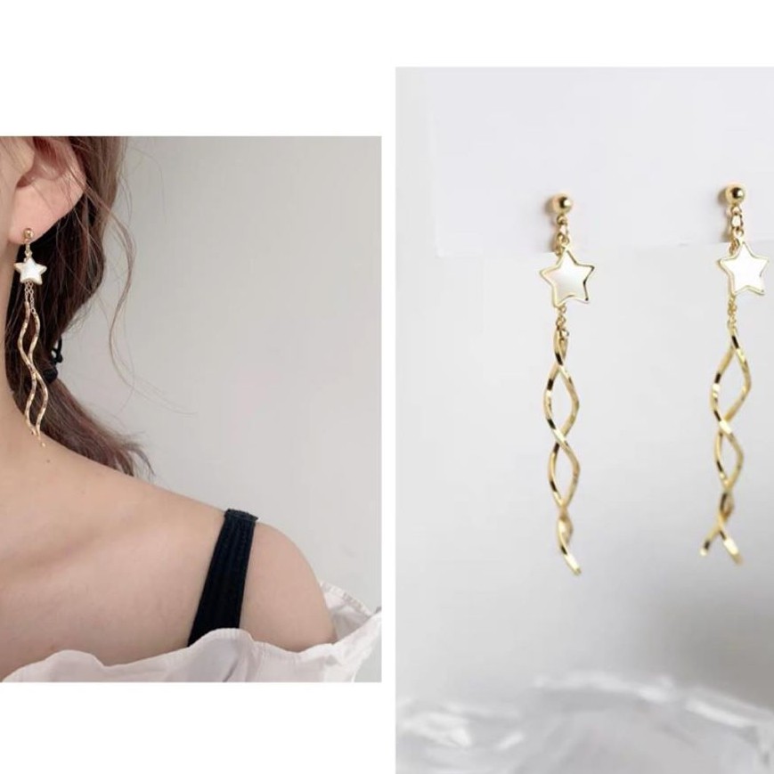 Bông Tai Nữ Cao Cấp ERASHOP 075575 - Ngôi Sao Dây Xoắn Sang Chảnh, Phù Hợp Đi Tiệc, Đi Chơi, Siêu Rẻ Đẹp
