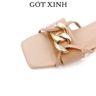 Dép xích nữ GÓT XINH GX2 da mờ đế bệt