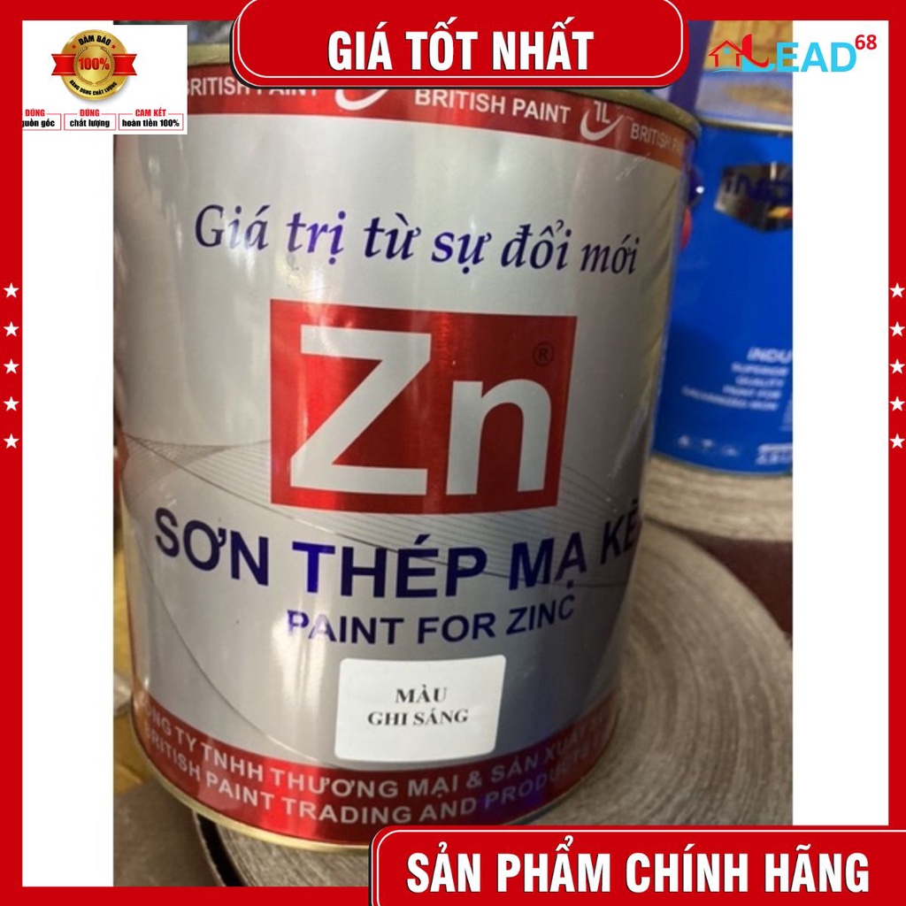 Sơn thép mạ kẽm ,sơn ZN màu ghi sáng hộp 3 kg